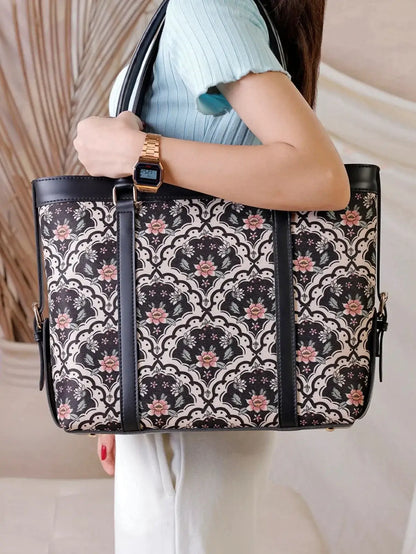 Floral Canvas Tote Bag