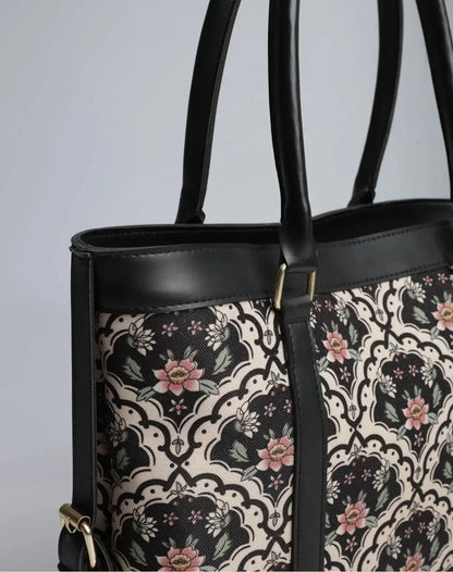 Floral Canvas Tote Bag