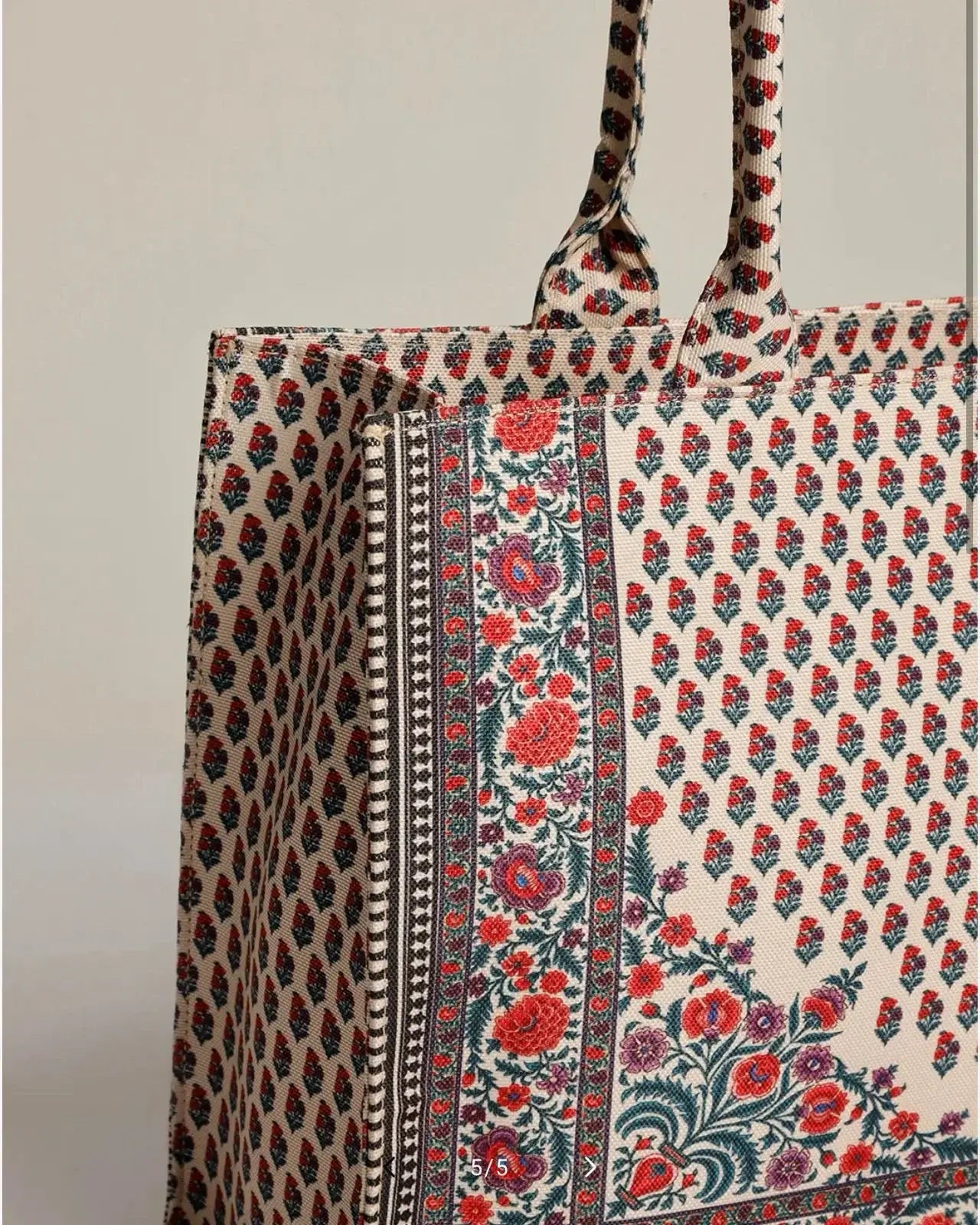 Floral Print Tote Bag