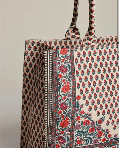 Floral Print Tote Bag
